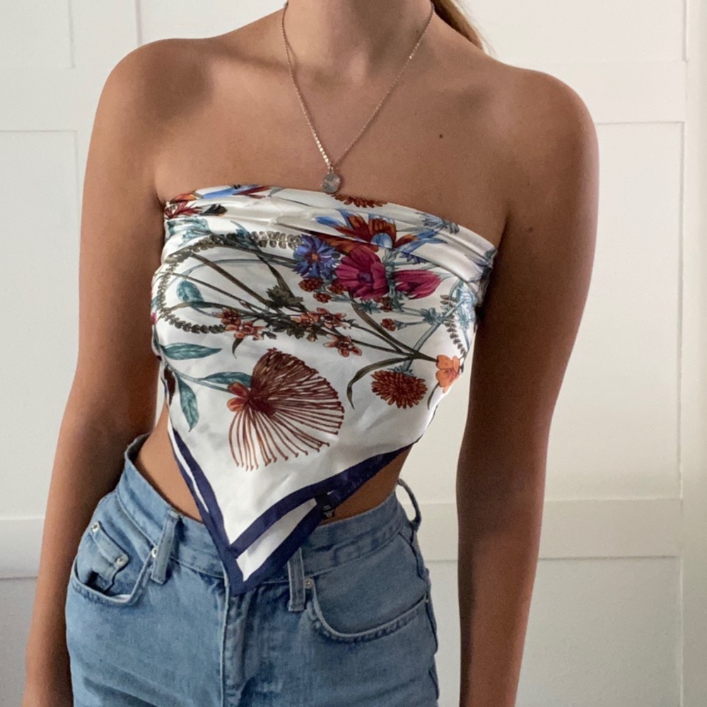 Beautiful vintage silk bandanna top